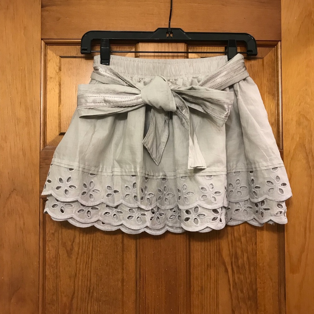 Light Gray Eyelet Skirt